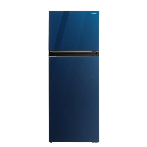 Toshiba Refrigerator,GR-RT624WE-PGN(73) - Inverter Compressor,Voltage stability, Airfall cooling, Utility box, Humidity control, Pure Bio, cooling zone,2D 450L Starry Night Blue Glass door