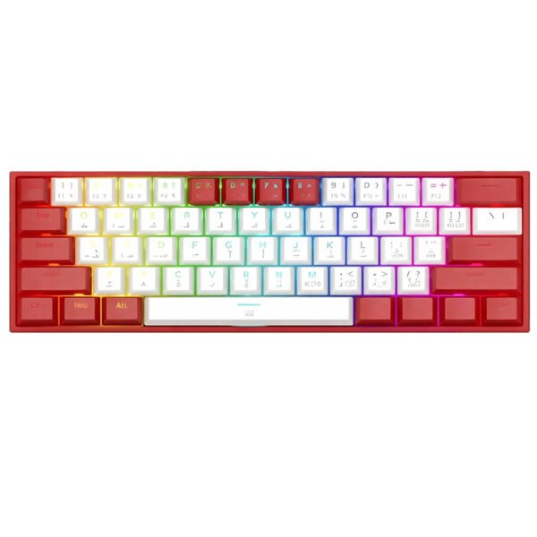REDRAGON K617 Fizz RGB  WHITE / RED Mechanical Tournament Keyboard 60%
