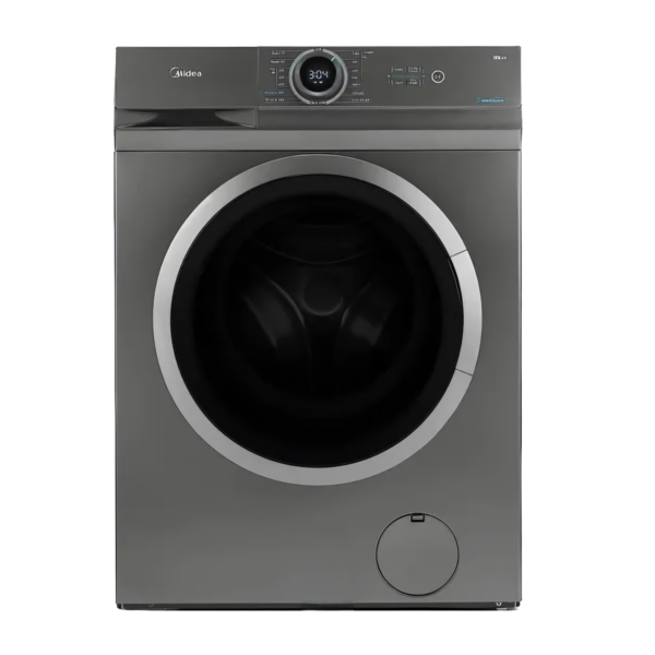 Midea Front Loading Washing Machine MF100W80B/TT,1400 RPM,Inverter Motor, Steam,Auto Clean, 8 KG, Titanium Grey Automatic