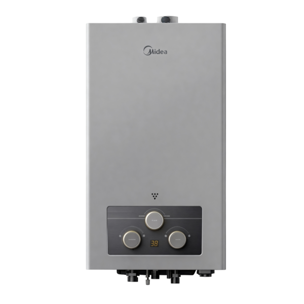 Midea Gas Water Heater 10 Liter Bomb Gas, Gray Color, Dual-Ignition, Digital 3 Nobs, X'Battery For Type C Module MGWH10-20MDLEG(S)