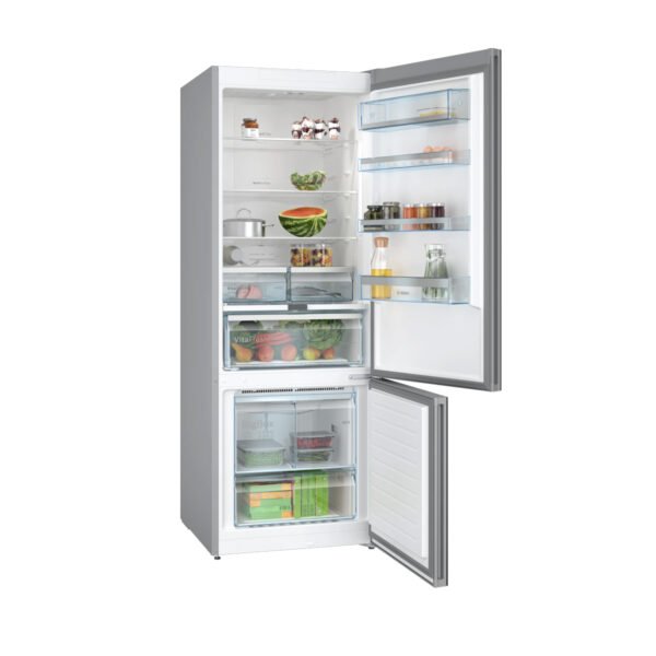 Second image of BOSCH Series 6 free-standing fridge-freezer with freezer at bottom, glass door 193 x 70 cm Black, Total No Frost